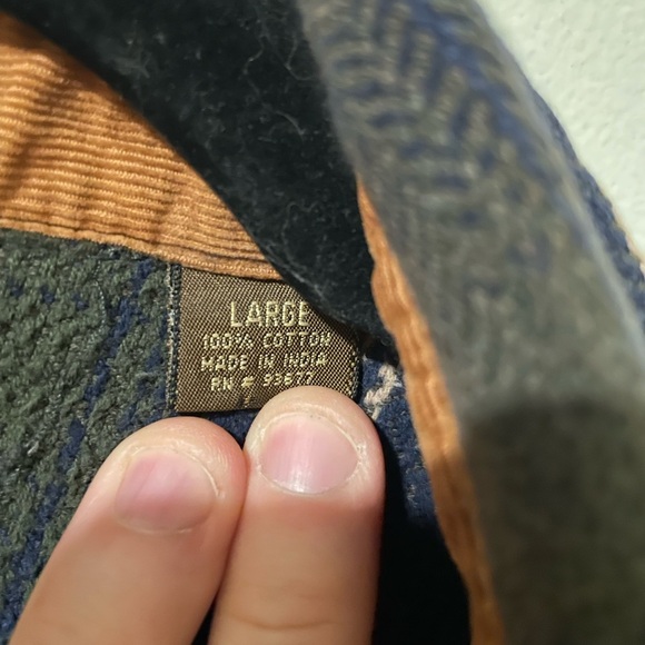 Blue Grunge Made In India Button Down Shirt Very Comfy Old Style L Size - Picture 4 of 7